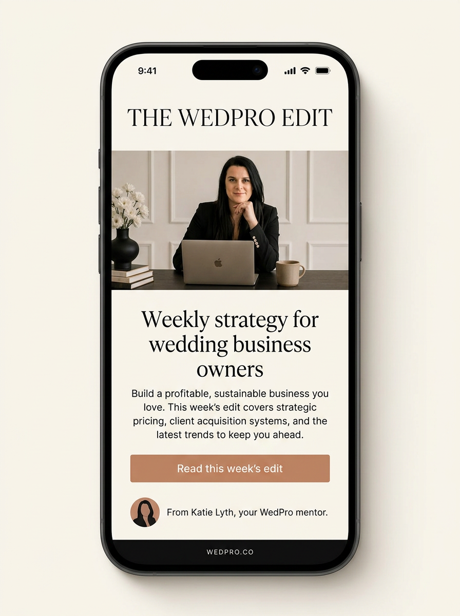 Example of Katie Lyth's newsletter on a mobile phone